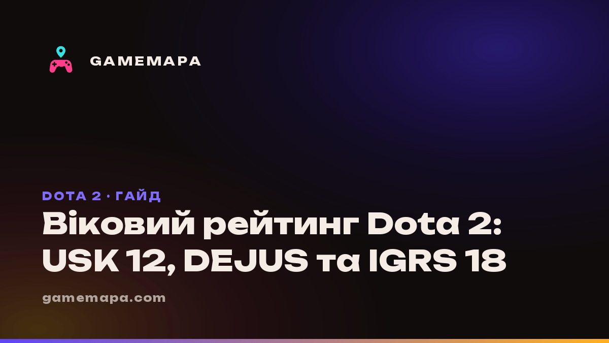 Віковий рейтинг Dota 2: USK 12, DEJUS та IGRS 18