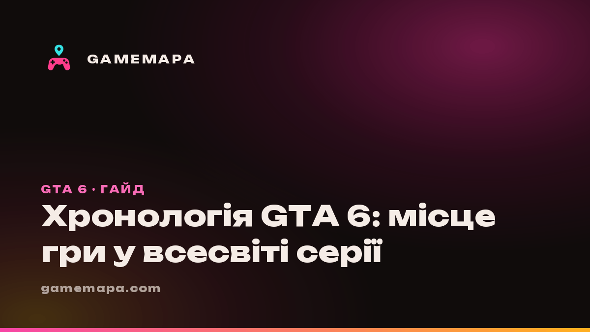 Хронологія GTA 6: місце гри у всесвіті серії